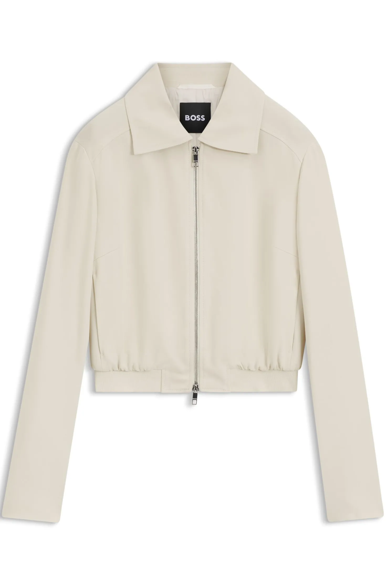 Regular-Fit Jacke aus Krepp-Gewebe mit Reißverschluss
