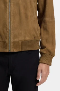 Regular-Fit Jacke aus Veloursleder