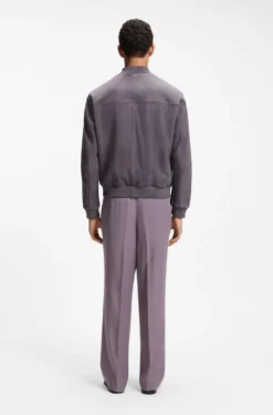 Regular-Fit Jacke aus Veloursleder