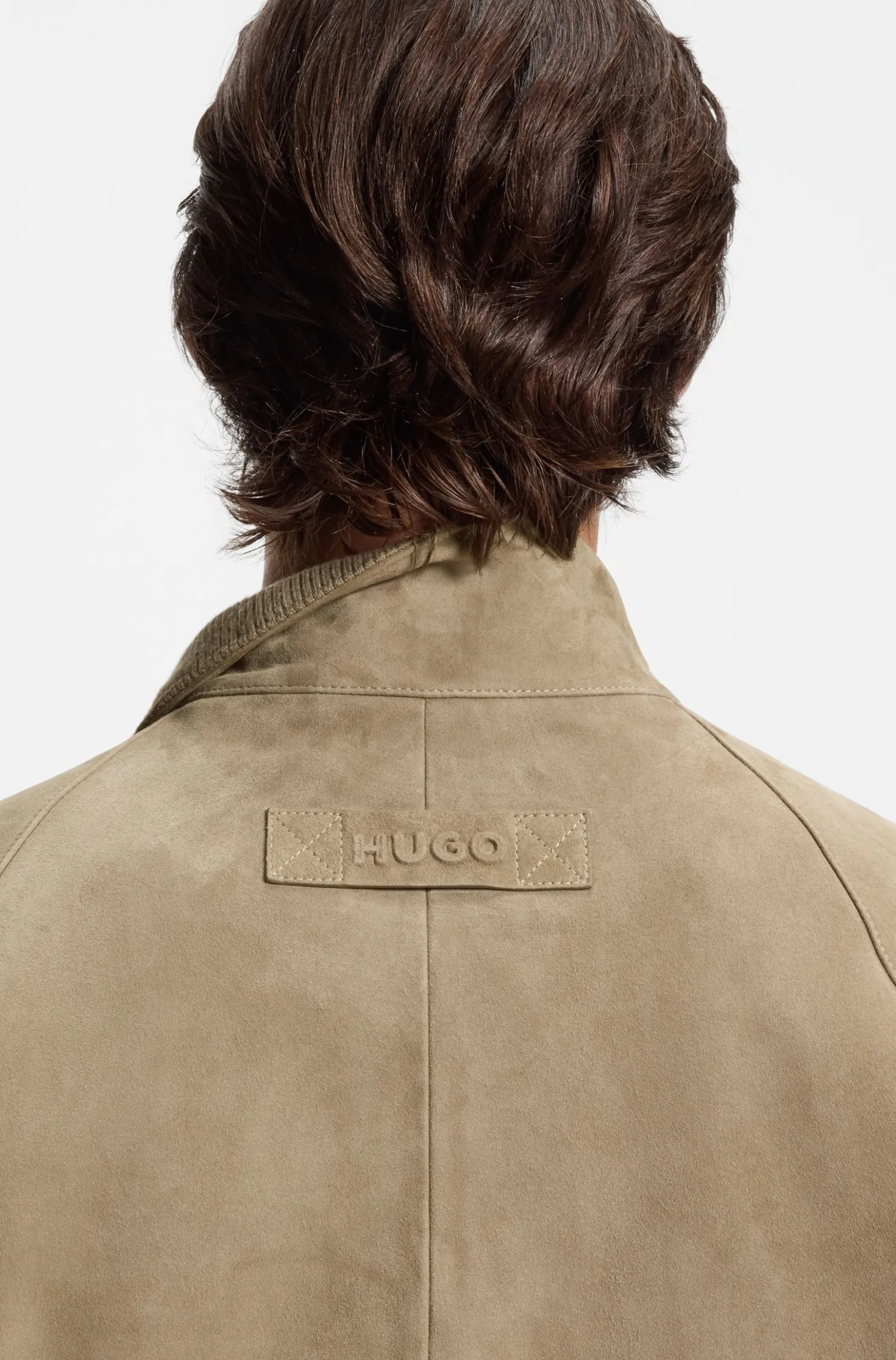 Regular-Fit Jacke aus Veloursleder