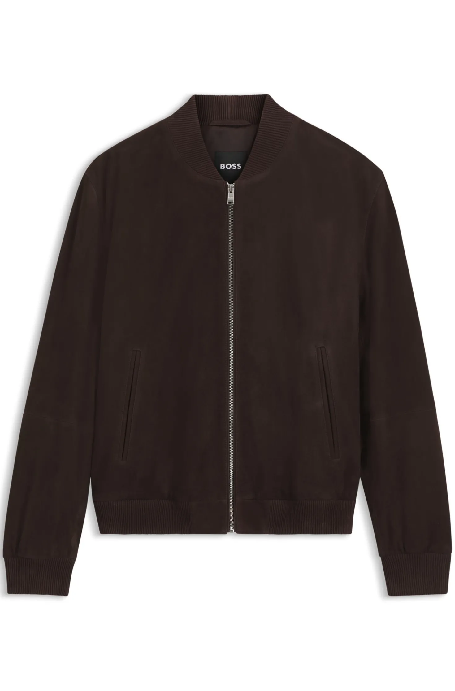 Regular-Fit Jacke aus Veloursleder