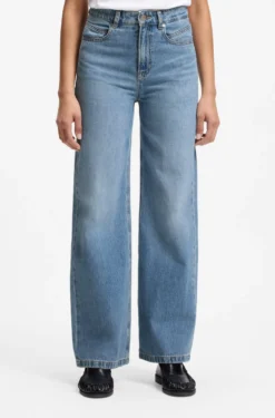 Regular-Fit Jeans aus Crosshatch-Denim mit hohem Bund