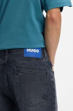 Regular-Fit Jeans aus dunkelblauem Denim