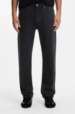 Regular-Fit Jeans aus schwarzem Denim