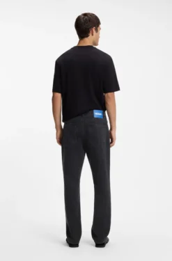 Regular-Fit Jeans aus schwarzem Denim
