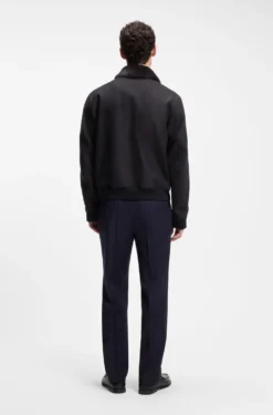 Regular-Fit Pilotenjacke mit abnehmbarem Kragen aus Kunstfell