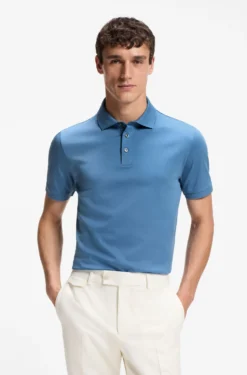 Regular-Fit Poloshirt aus merzerisierter italienischer Baumwolle