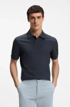 Regular-Fit Poloshirt aus wabenstrukturiertem Baumwoll-Piqué
