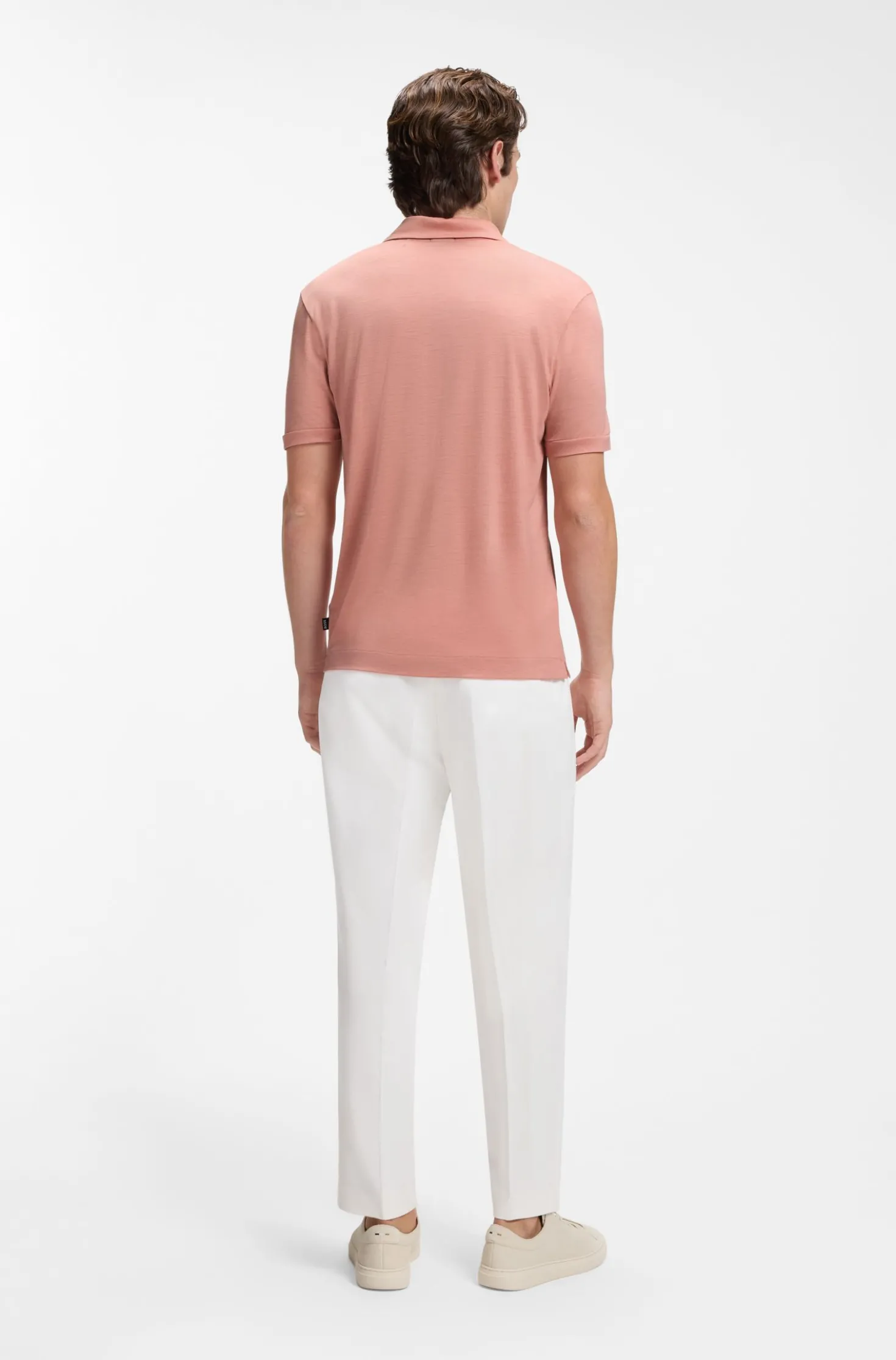 Regular-Fit Poloshirt aus Woll-Mix