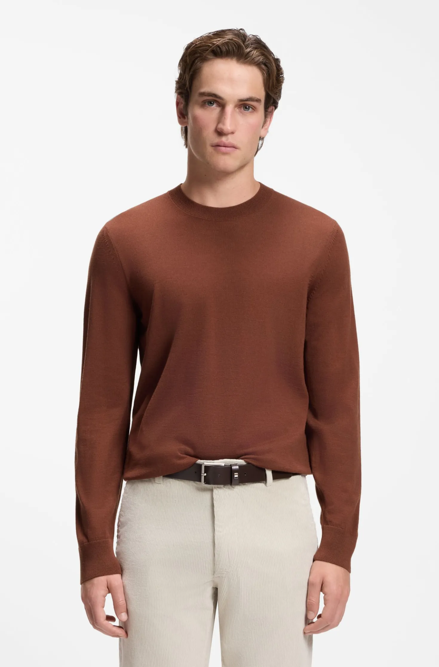 Regular-Fit Pullover aus Merinowolle