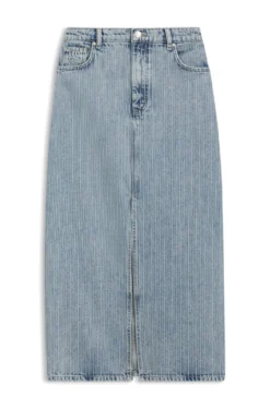Regular-Fit Rock aus festem Denim mit Streifen-Dessin