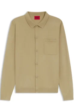 Regular-Fit Strickjacke mit Rippbündchen