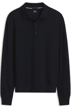 Regular-Fit Strick-Poloshirt aus Merino