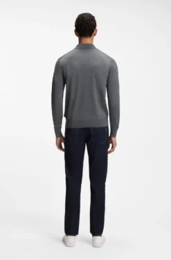 Regular-Fit Strick-Poloshirt aus Merino