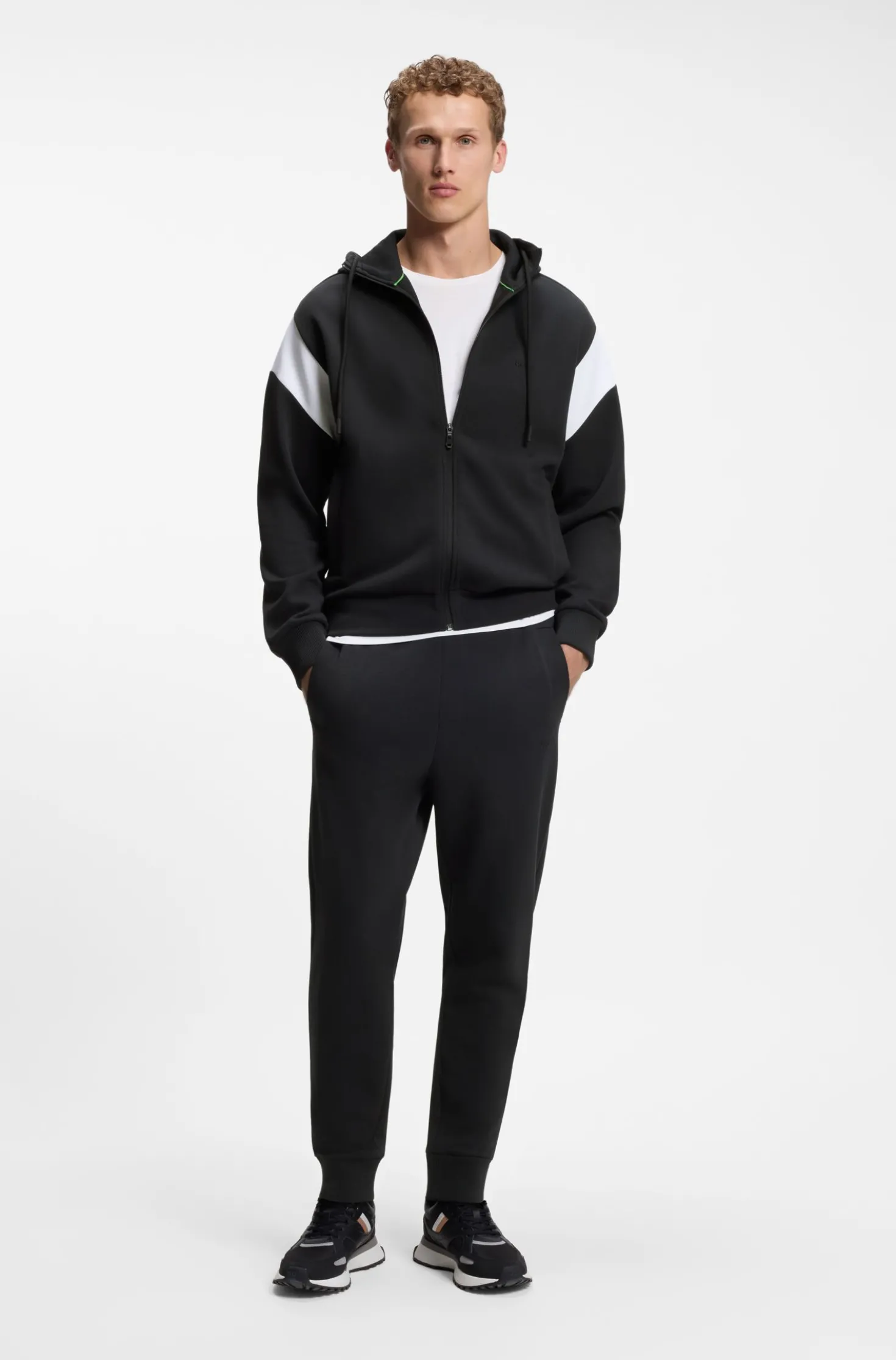 Regular-Fit Sweatshirt aus Spacer-Piqué mit Reißverschluss