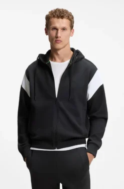 Regular-Fit Sweatshirt aus Spacer-Piqué mit Reißverschluss