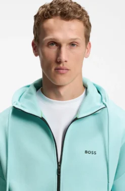 Regular-Fit Sweatshirt aus Spacer-Piqué mit Reißverschluss