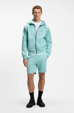 Regular-Fit Sweatshirt aus Spacer-Piqué mit Reißverschluss
