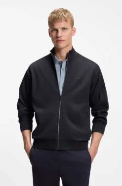 Regular-Fit Sweatshirt mit tonalem Jacquard-Tape