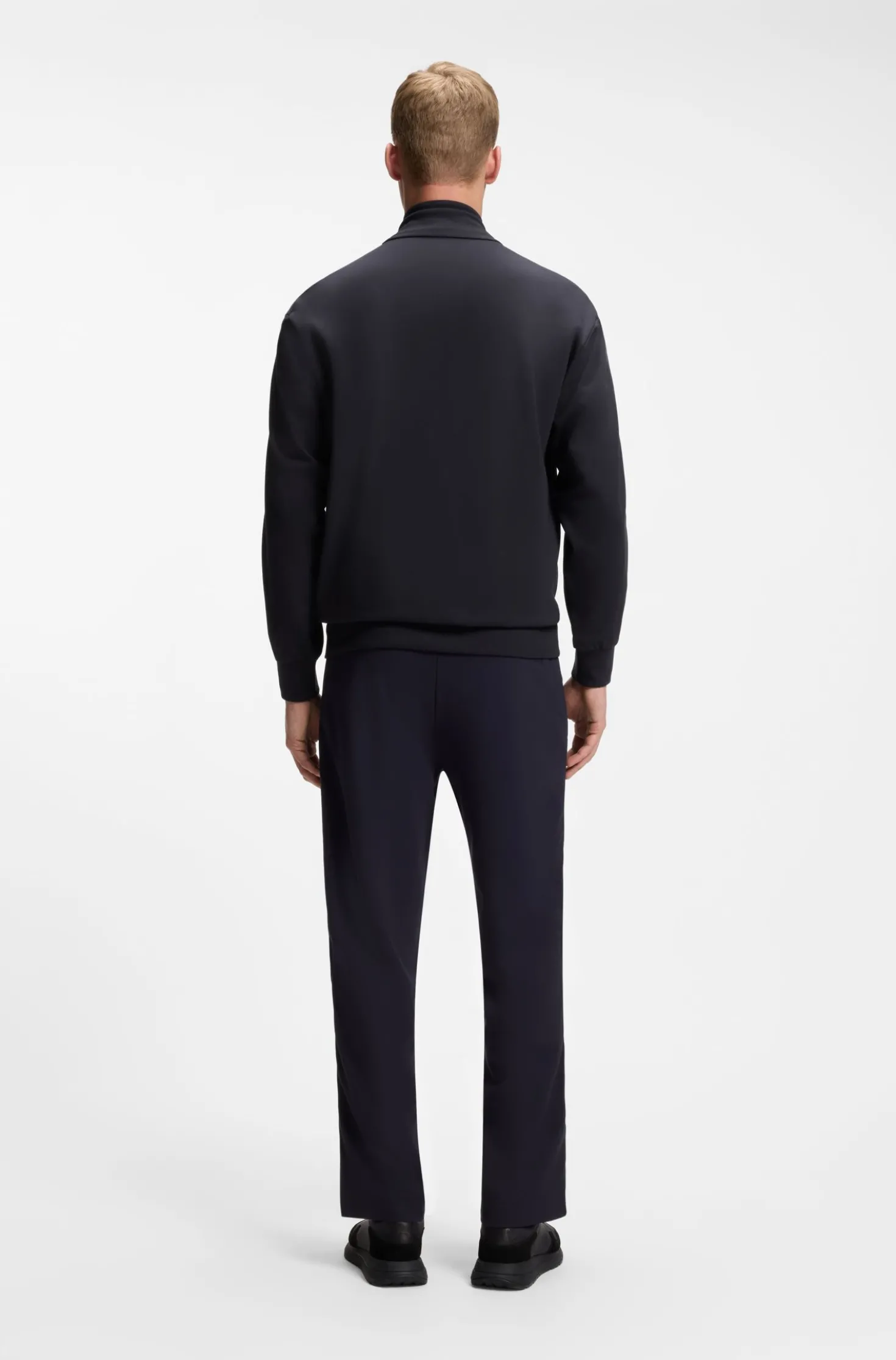 Regular-Fit Sweatshirt mit tonalem Jacquard-Tape