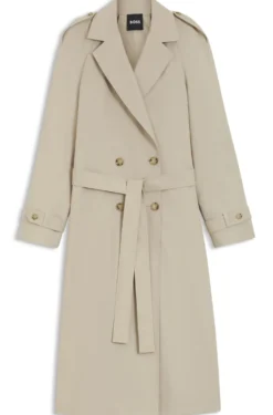 Regular-Fit Trenchcoat aus Stretch-Baumwolle