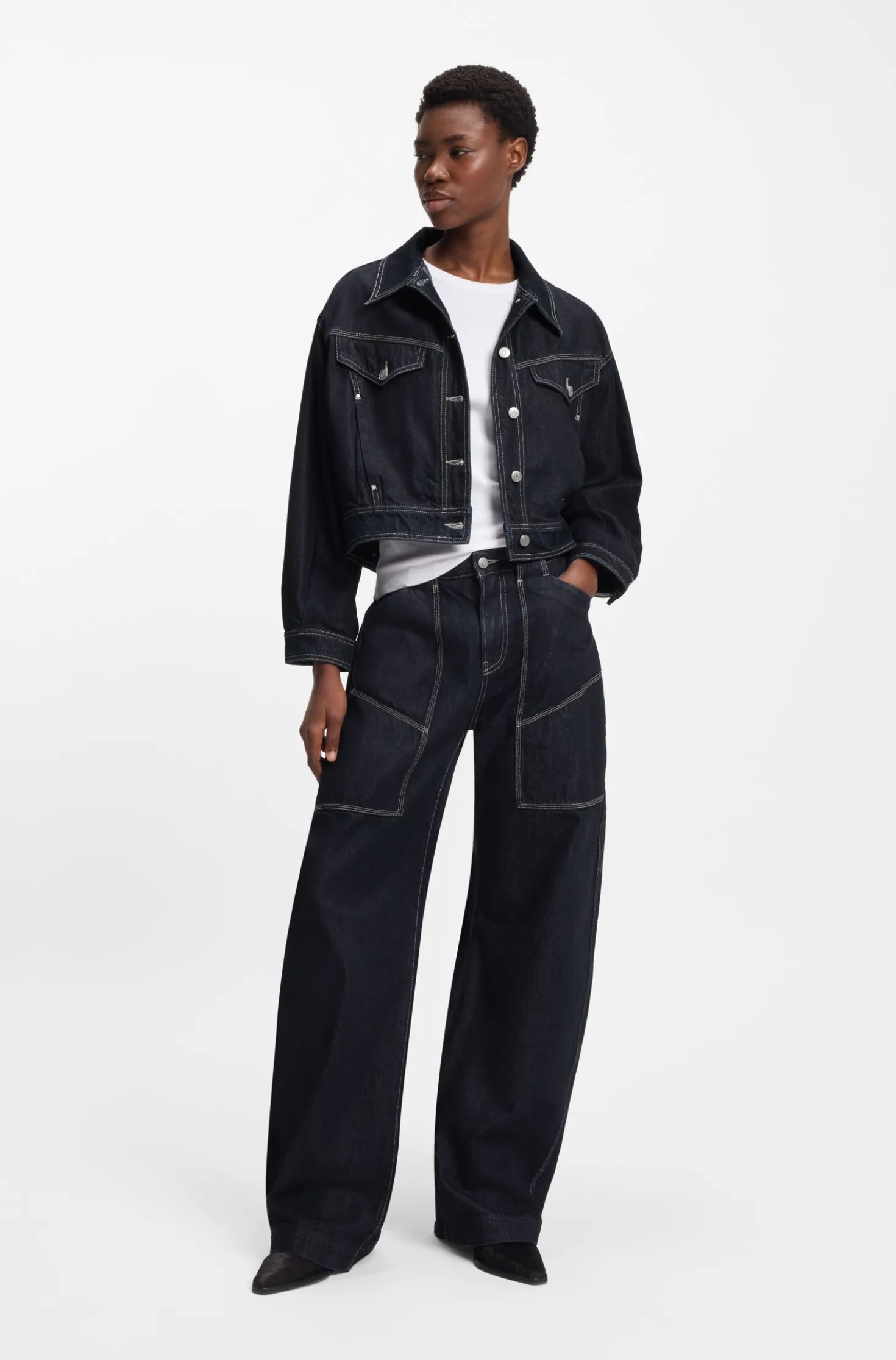 Regular-Fit Truckerjacke aus Denim mit Rinse-Waschung