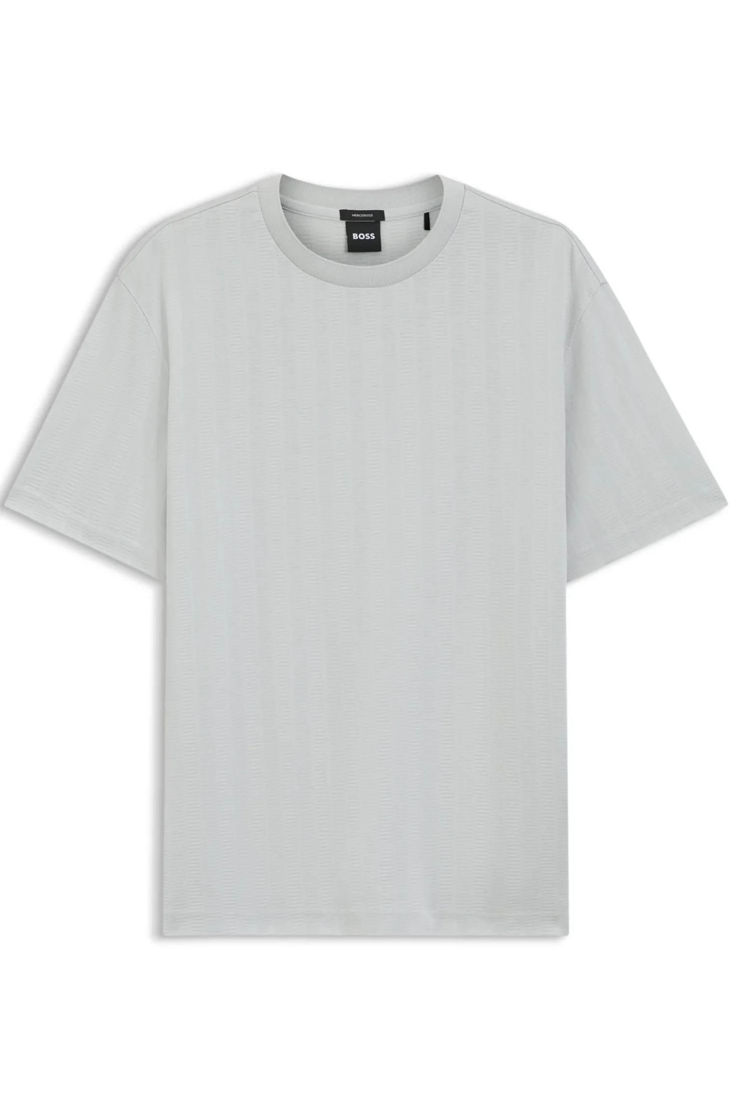Regular-Fit T-Shirt aus Baumwolle mit erhabener Jacquard-Struktur
