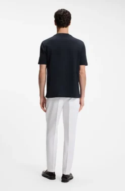 Regular-Fit T-Shirt aus Baumwolle mit erhabener Jacquard-Struktur