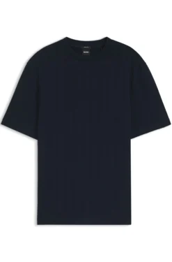 Regular-Fit T-Shirt aus Baumwolle mit erhabener Jacquard-Struktur