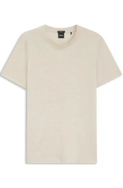 Regular-Fit T-Shirt aus Baumwolle und Leinen