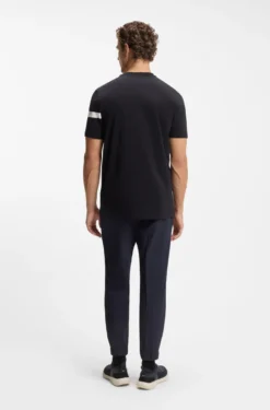 Regular-Fit T-Shirt aus Stretch-Baumwolle mit Logo-Streifen