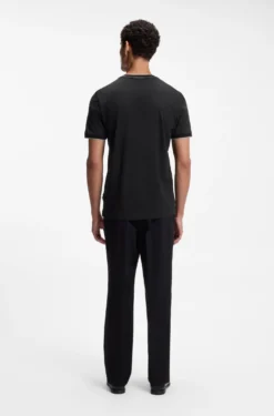 Regular-Fit T-Shirt aus strukturierter Baumwolle mit Tipping-Details