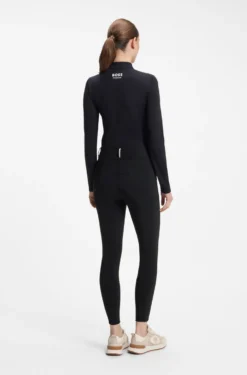 Reithose mit hohem Bund und Kniebesatz