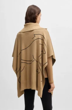 Reitsport-Cape aus Baumwoll-Mix mit abstrakten Intarsien