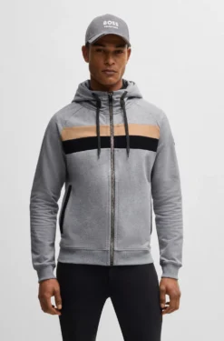 Reitsport-Hoodie aus italienischer Stretch-Baumwolle mit Reißverschluss