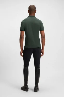 Reitsport-Polohemd aus Stretch-Baumwolle mit Logo-Aufnäher