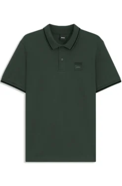 Reitsport-Polohemd aus Stretch-Baumwolle mit Logo-Aufnäher