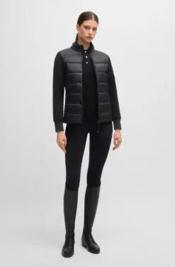 Reitsport-Poloshirt aus Rippstrick mit Oversized-Kragen