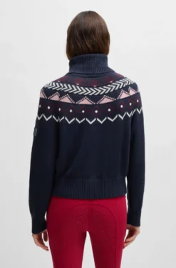 Reitsport-Rollkragenpullover mit Strickmuster