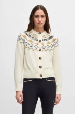 Reitsport-Strickjacke mit Strickmuster