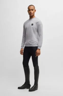Reitsport-Sweatshirt aus Stretch-Baumwolle mit Schulternähten