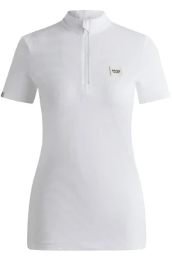 Reitsport-Turniershirt aus geripptem Stretch-Gewebe