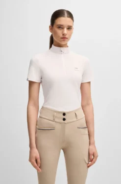Reitsport-Turniershirt aus geripptem Stretch-Gewebe