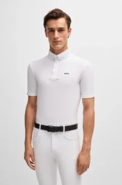 Reitsport-Turniershirt aus Stretch-Piqué