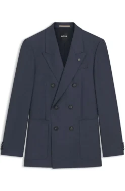 Relaxed-Fit Blazer aus fein gemusterter Schurwolle