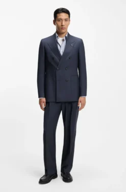 Relaxed-Fit Blazer aus fein gemusterter Schurwolle