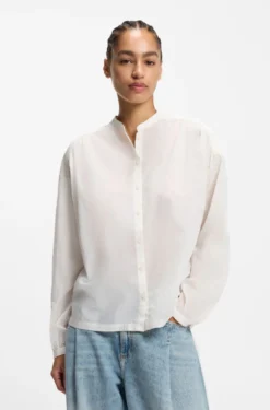 Relaxed-Fit Bluse aus Baumwoll-Voile
