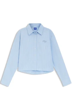Relaxed-Fit Bluse aus gestreifter Baumwoll-Popeline