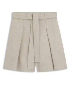 Relaxed-Fit Culotte aus Leinen-Mix mit Fischgrät-Webstruktur