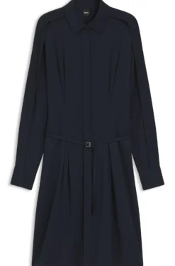 Relaxed-Fit Hemdblusenkleid mit abnehmbarem Gürtel
